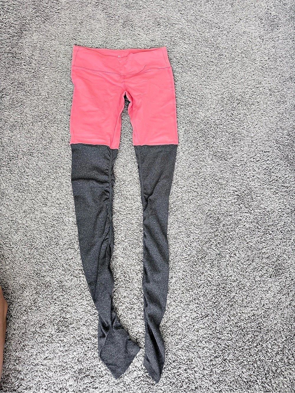 Alo Color Block Leggings Pink & Gray Size Medium